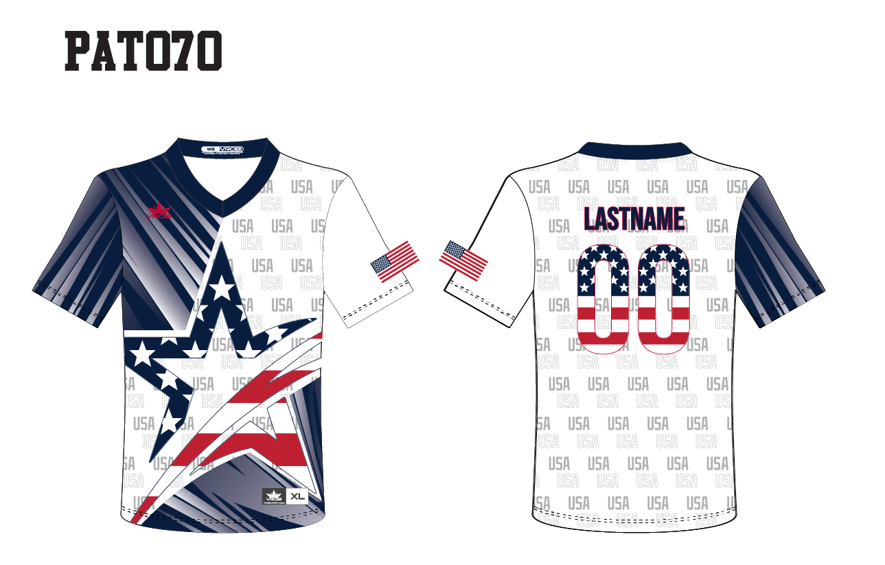 Patriotic Baseball and Softball Jersey with USA Flag and Camo sublimation.