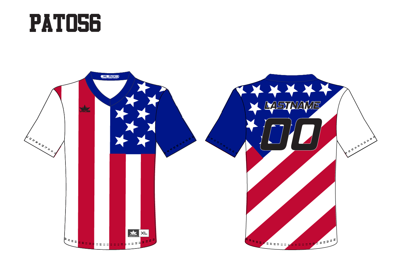 Patriotic Baseball and Softball Jersey with USA Flag and Camo sublimation.