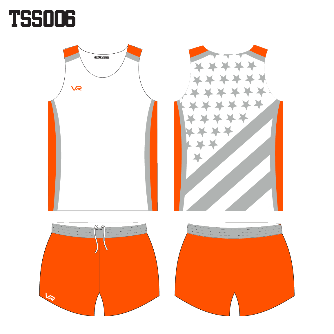 Sublimated track uniform with abstract American flag on back