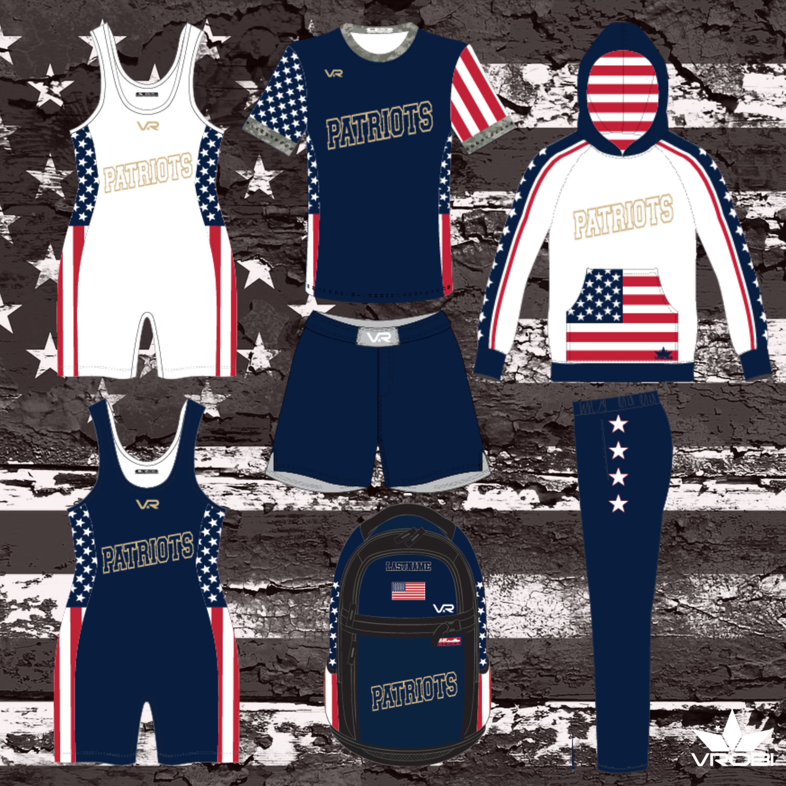 Wrestling Package with Singlets, T-Shirts Shorts Warmups and Bag