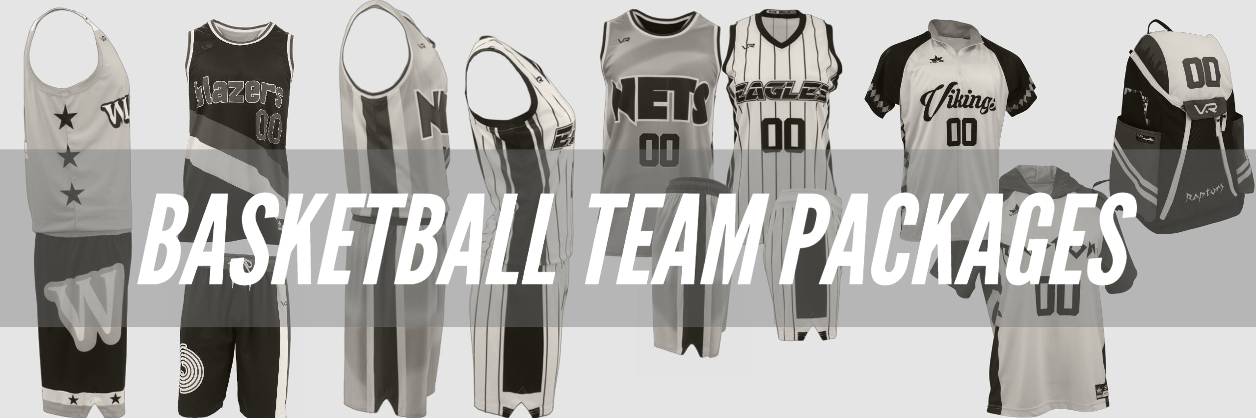 Basketball Team Packages Showcasing Uniforms Shooting Shirts and Bags