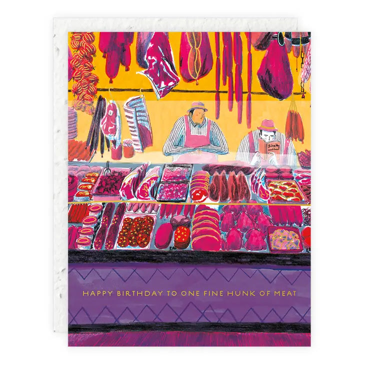 Fine Hunk of Meat - Birthday Card (Plantable Envelope)