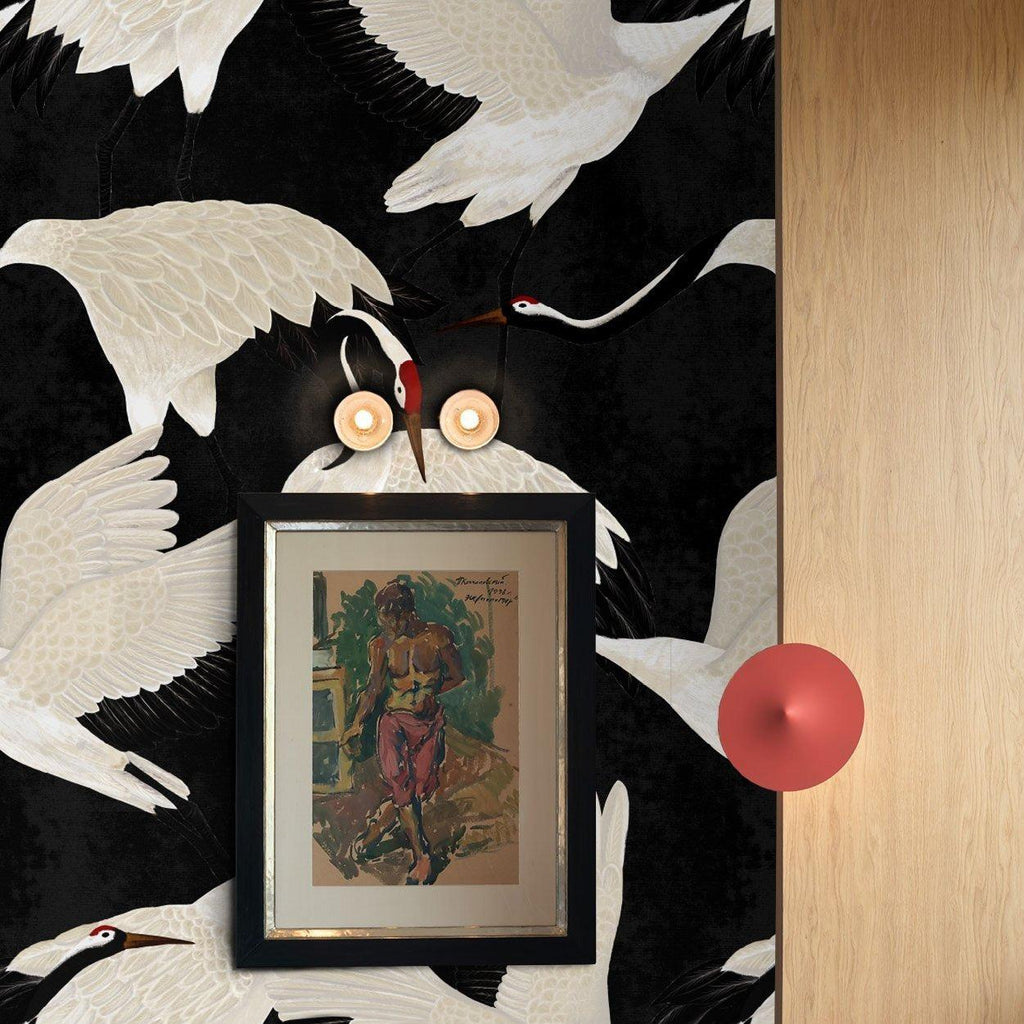 Black Heron Chinoiserie Wallpaper | Wallpapers4Beginners