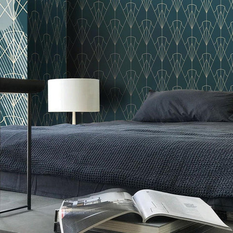 Cobalt Art Déco Wallpaper <br> ★★★★★ - WallpapersforBeginners