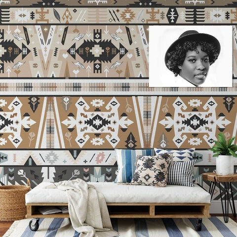 Extra Large Big Boho Aztec Tribal Ikat Wallpaper - WallpapersforBeginners