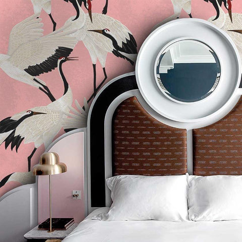 Pink Heron Print Wallpaper <br> ★★★★★ - WallpapersforBeginners