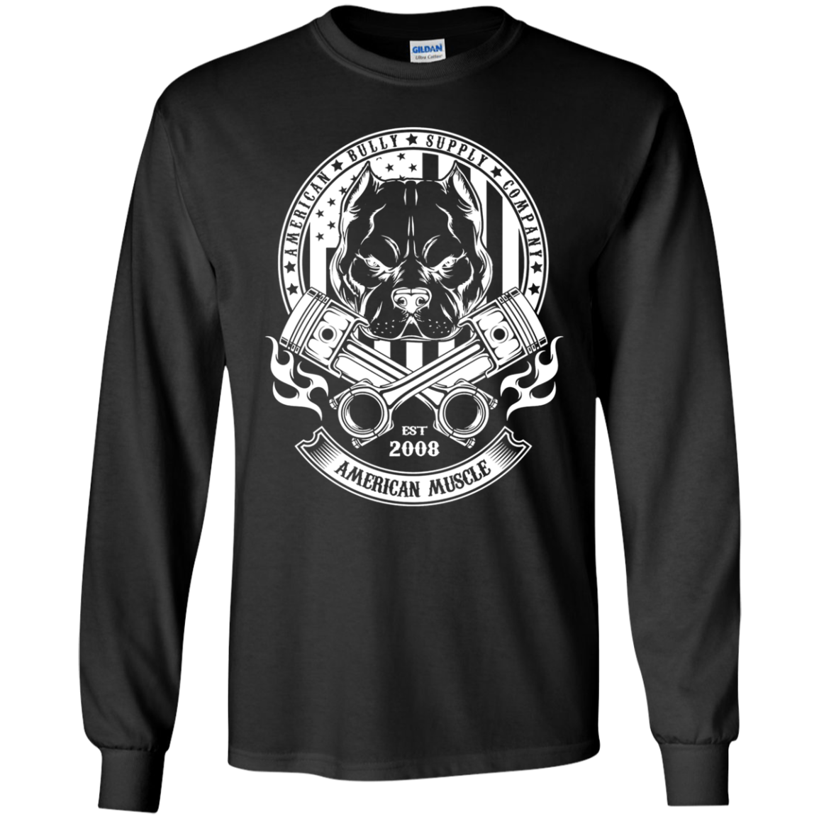 American Muscle Hard Head Pit Bull American Bully T Shirt Long-sleeve-240