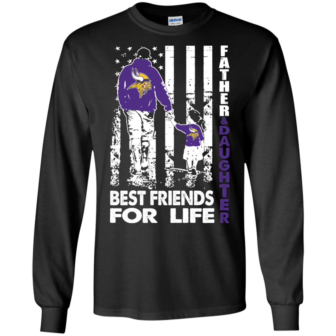 Father And Daughter Best Friends For Life Minnesota Vikings T Shirt Long-sleeve-240