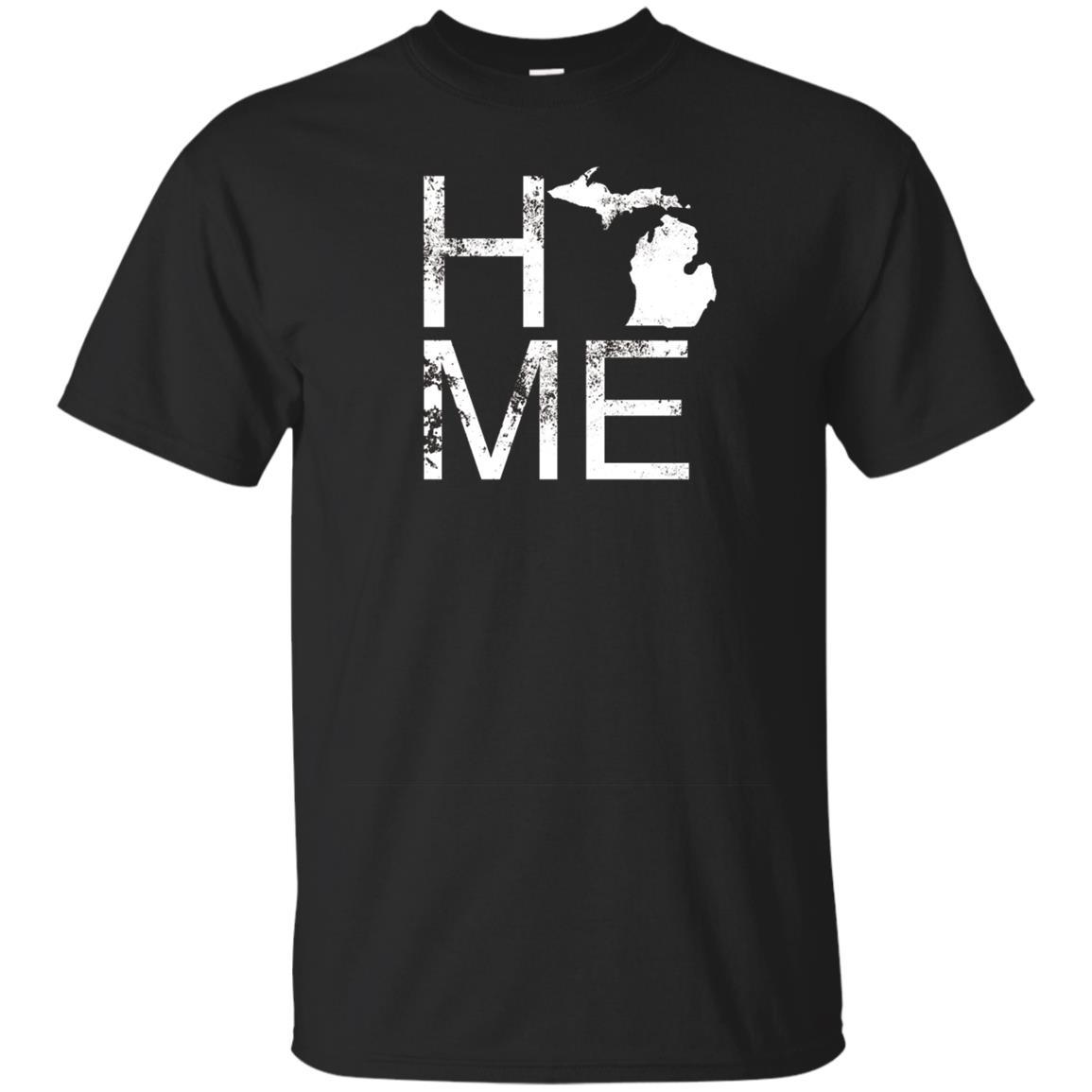 Michigan Home Mi State Love Pride Map Distressed Tee T Shirt