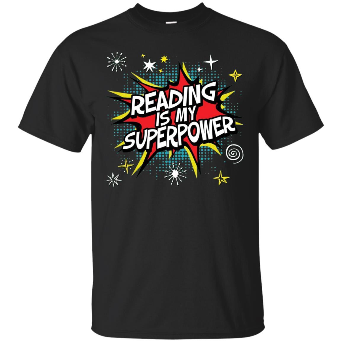 Reading Is My Superpower T-shirt Tee Reader Gift Book Catsolo T-shirt