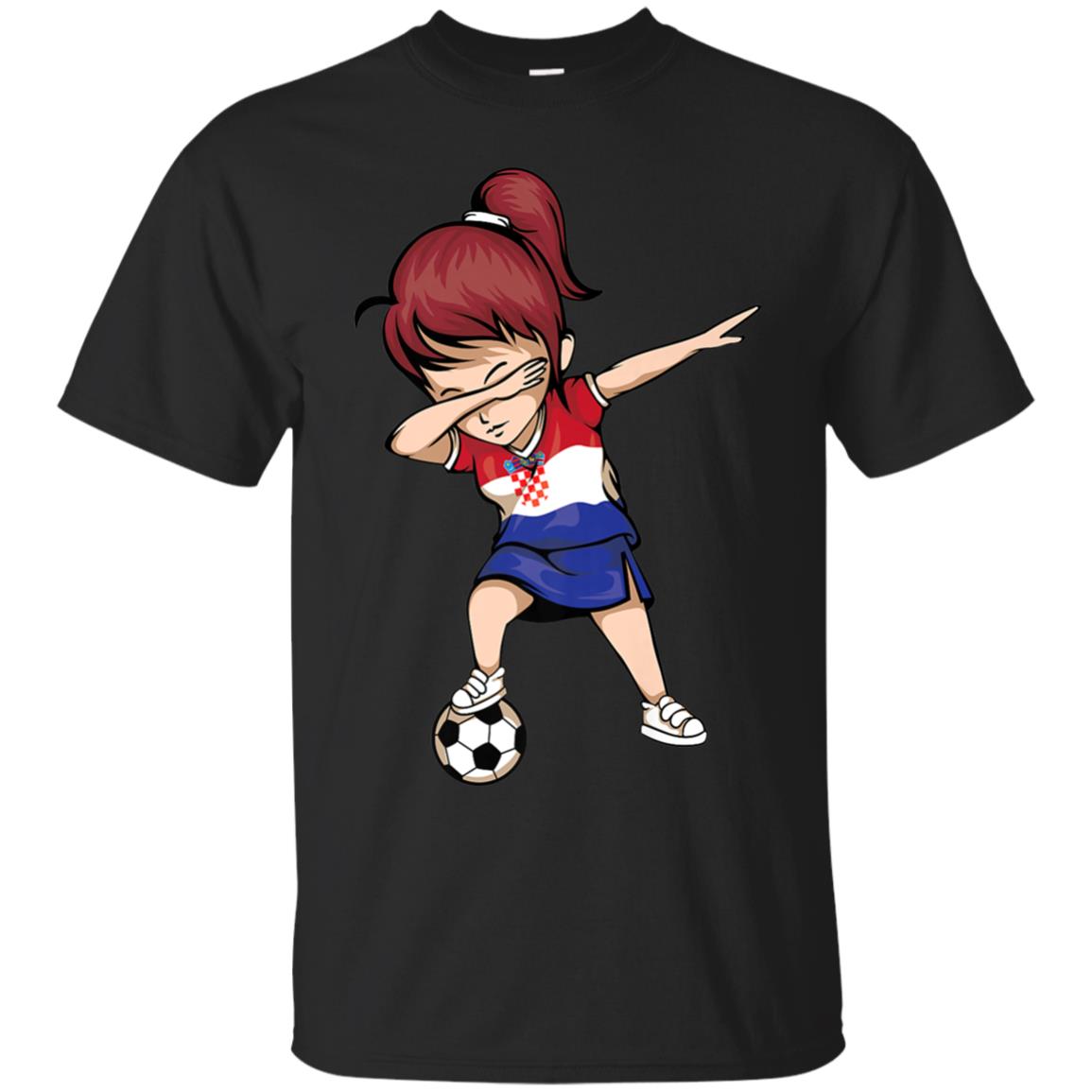 Dabbing Soccer Girl Croatia Shirt - Croatian Football