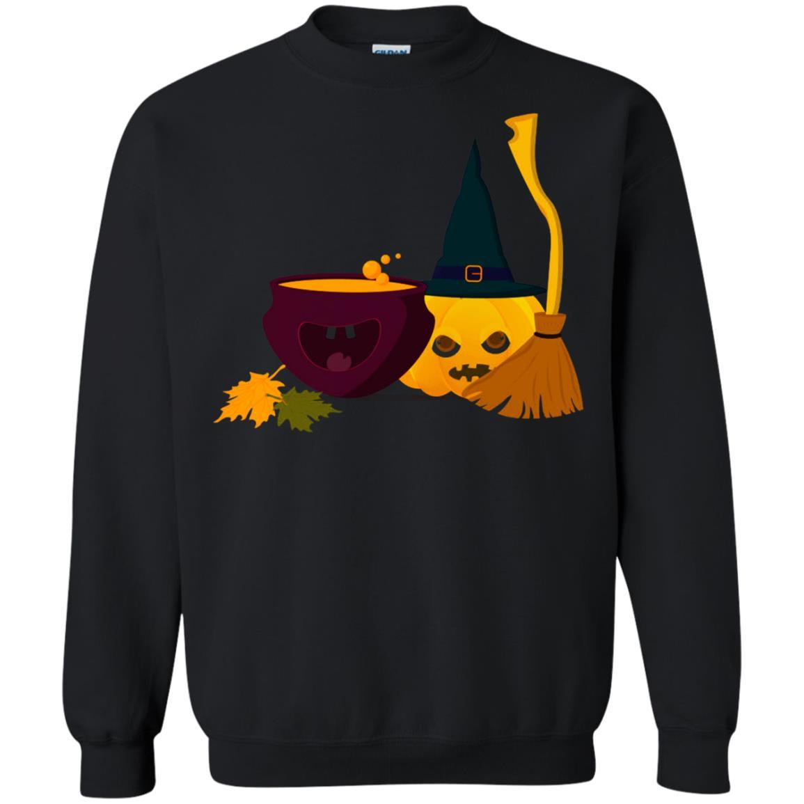 Halloween Pumpkin With Happy Cauldron Halloween Gift 