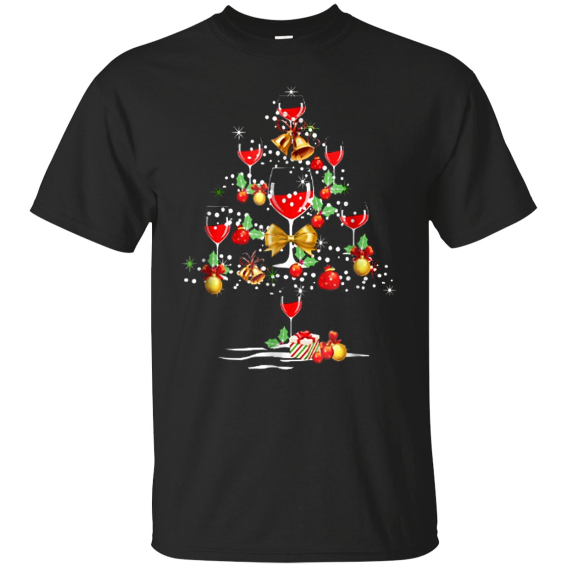 Wine Christmas Tree - Wine Xmas Tee T Shirt