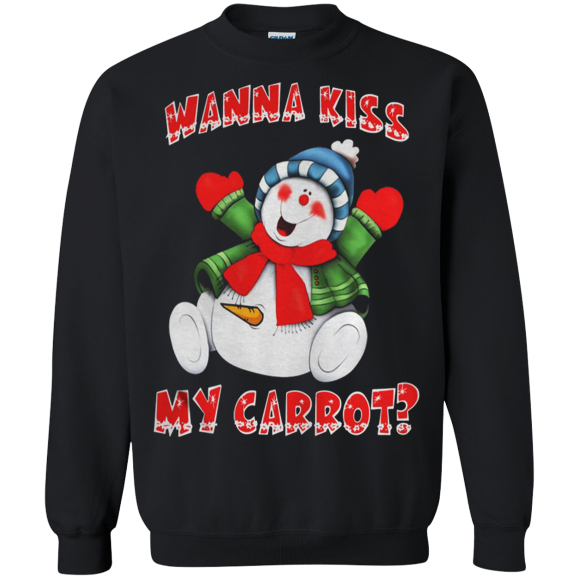 Snowman Wanna Kiss My Carrot Christmas Shirt 