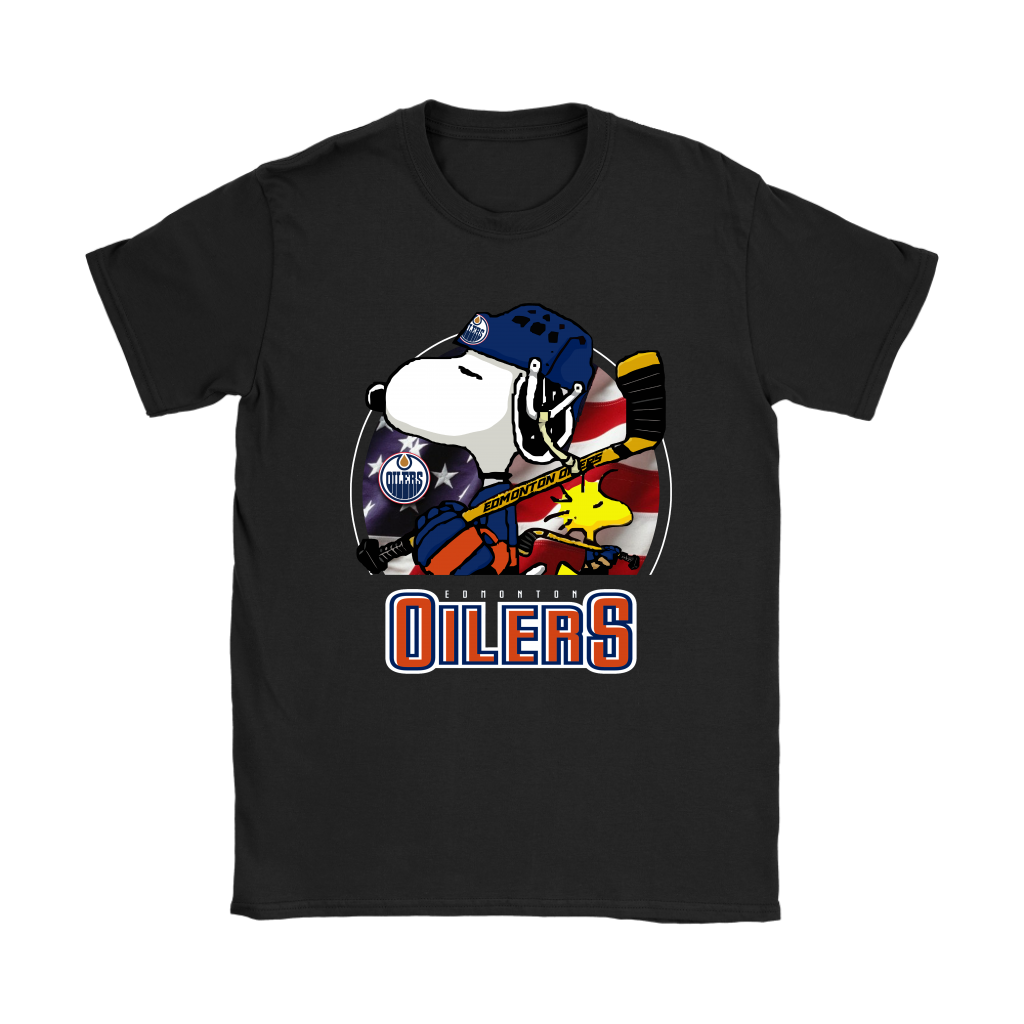 Edmonton Oilers Ice Hockey Snoopy And Woodstock Nhl Shirts 