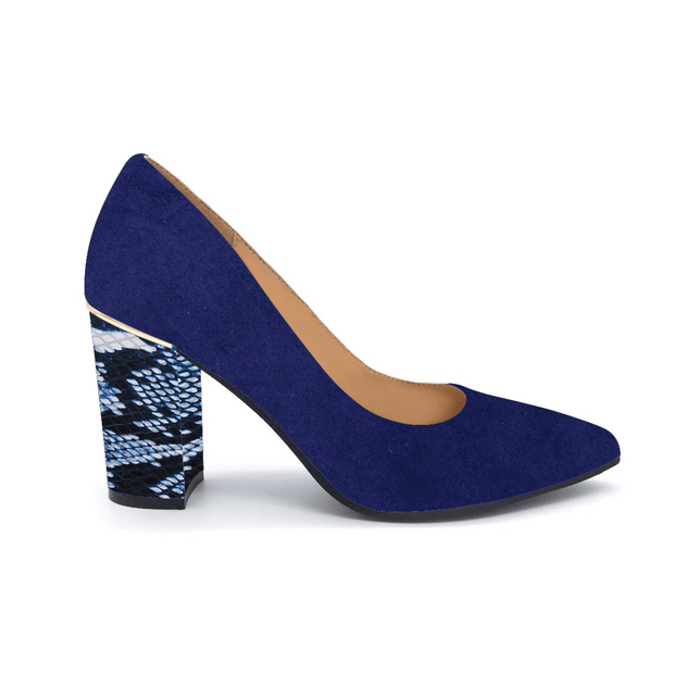 comfortable blue heels