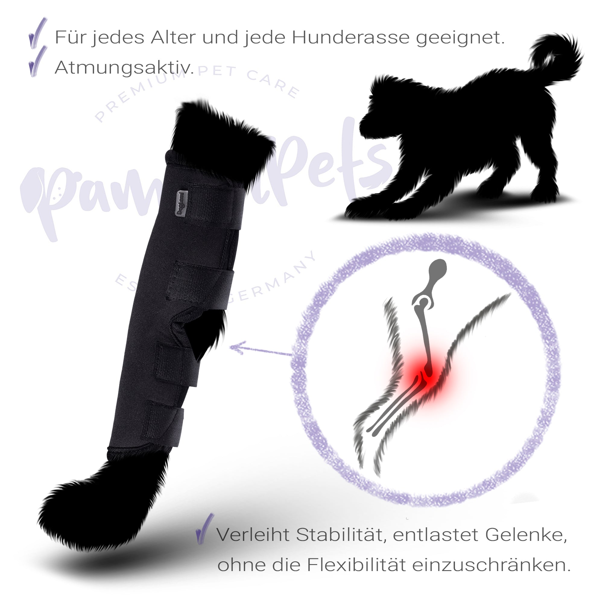 HundeBandage Gelenkbandage Leckschutz für Vorder &amp; Hinterbein 2er