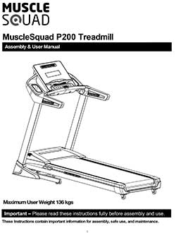 MuscleSquad P200 Folding Treadmill manual