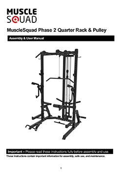 MuscleSquad Phase 2 Quarter Rack with Pulley Manual