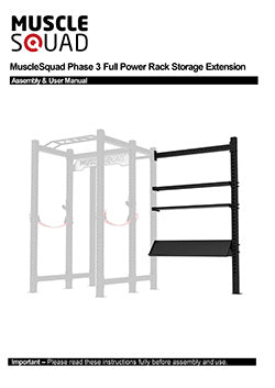 MuscleSquad Phase 3 Full Power Rack Storage Extension manual