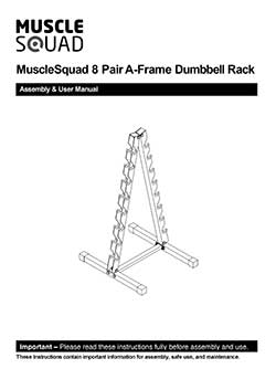 MuscleSquad Phase 1 8 Pair Vertical dumbbell storage rack manual