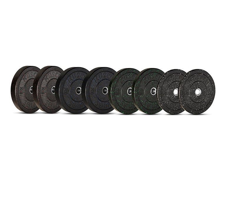 Photos - Barbells & Dumbbells Muscle Squad Coloured Crumb Rubber Bumper Olympic Weight Plates - 120kg Se