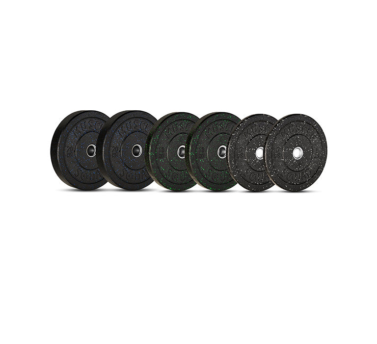 Photos - Barbells & Dumbbells Muscle Squad Coloured Crumb Rubber Bumper Olympic Weight Plates - 70kg Set