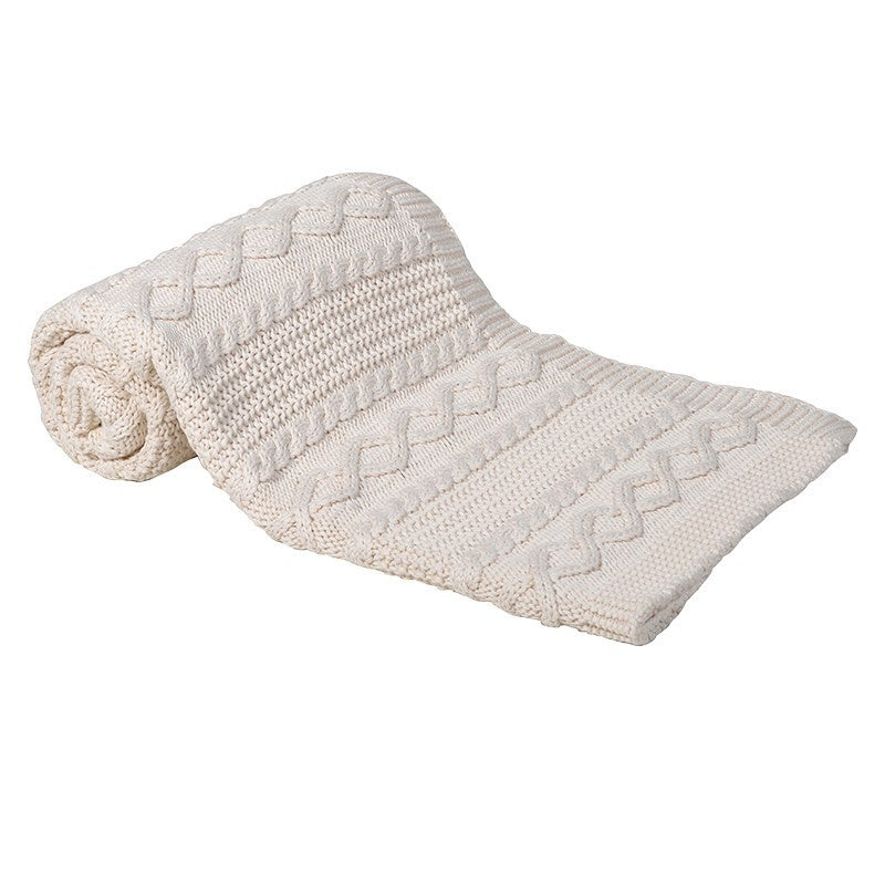 Cream Knitted Throw Cotswold Luxe