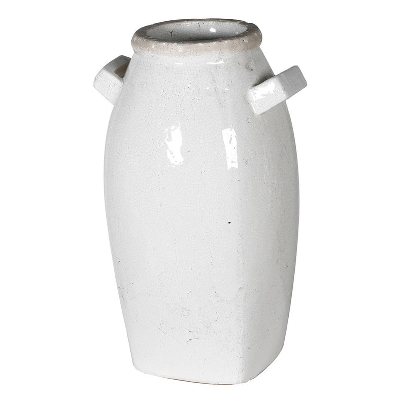 white glazed terracotta vase        <h3 class=