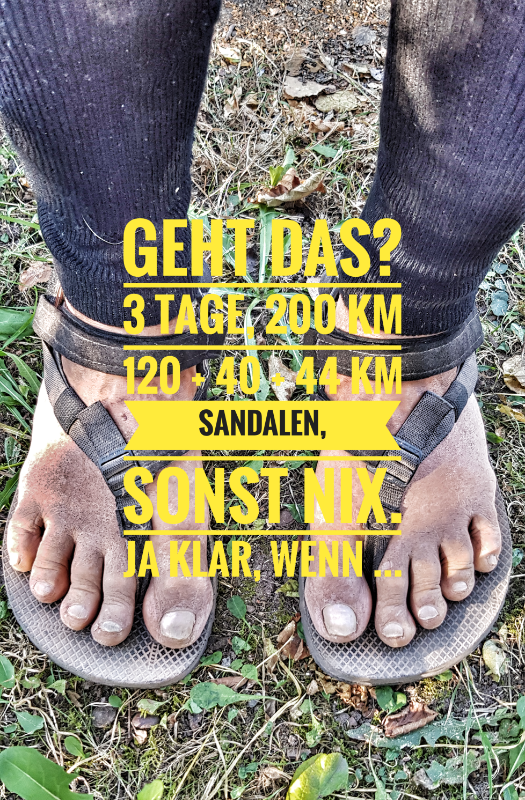 200 Kilometer in Sandalen