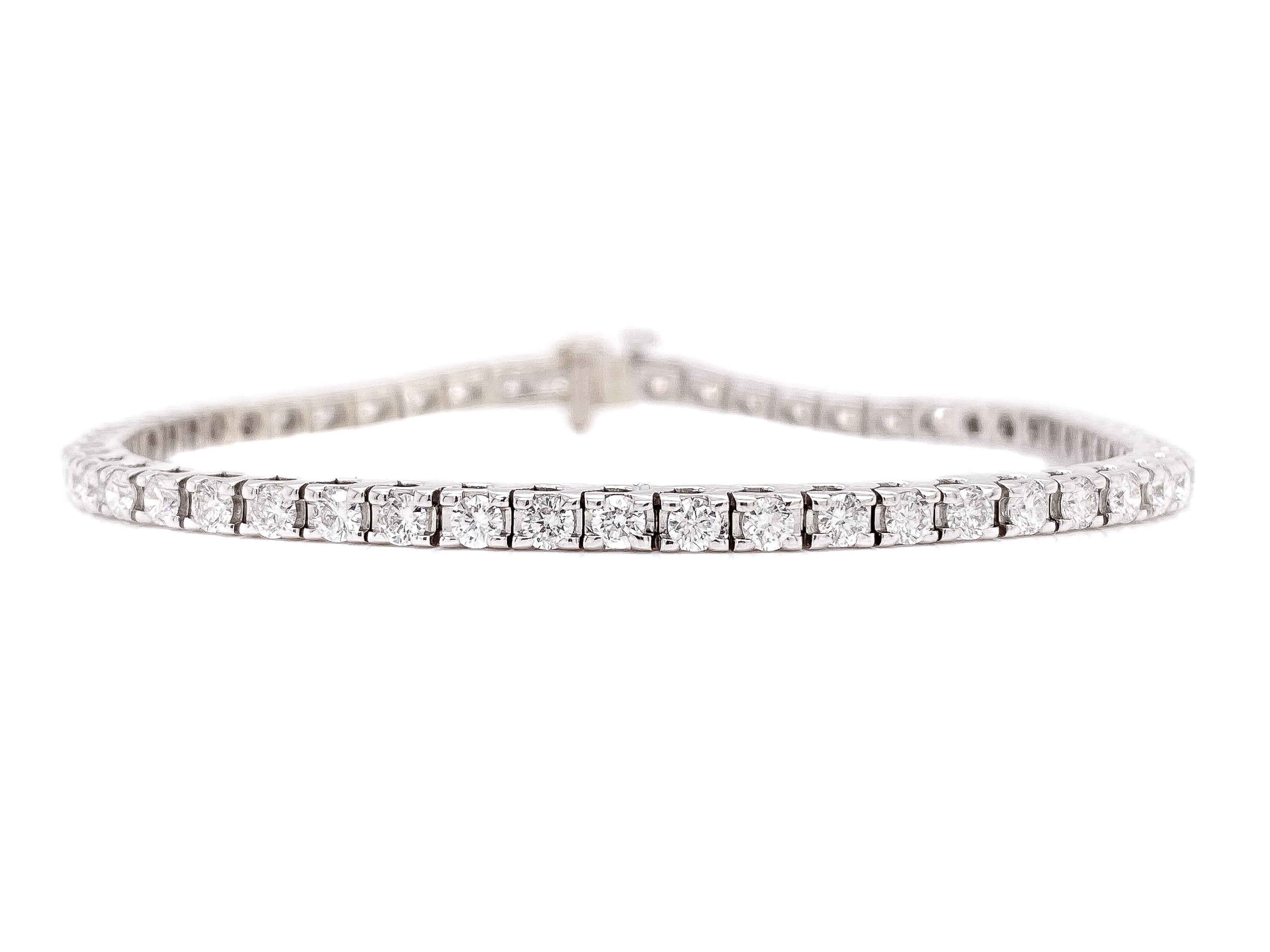 14k White Gold 3.10ct tennis bracelet