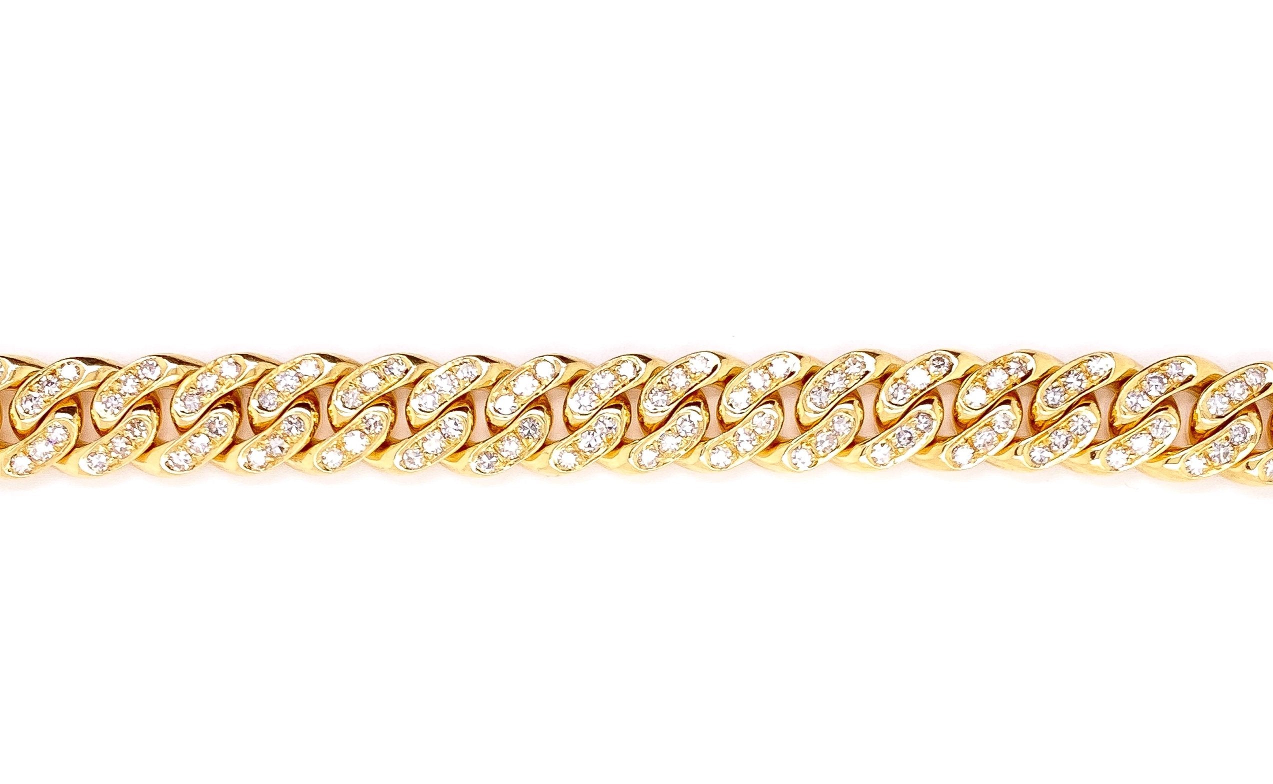 4.25ct 18k Yellow Gold Cuban link bracelet