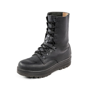 black waterproof military boots
