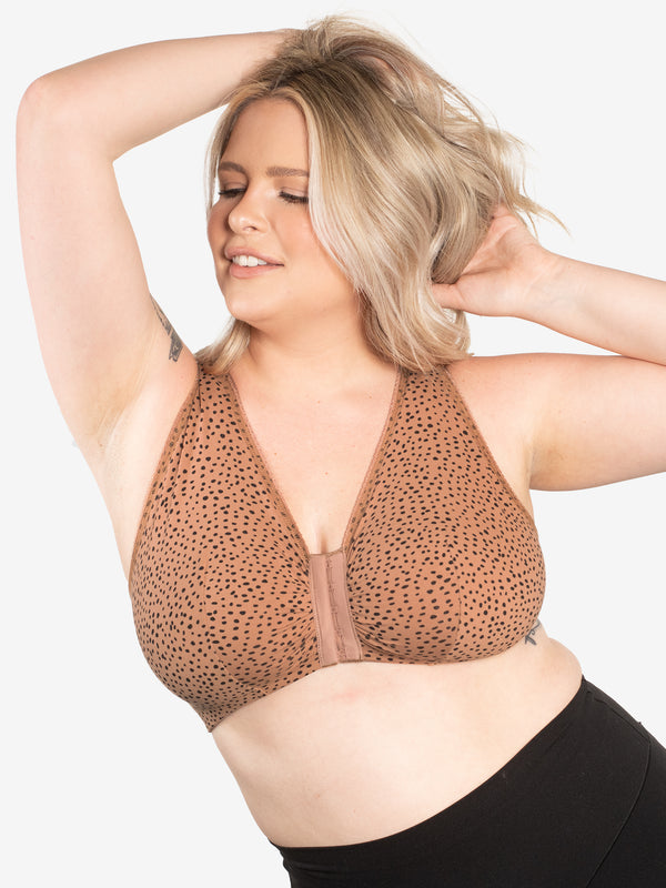 Leading Lady The Meryl - Cotton Front-closure Comfort & Sleep Bra In Black,  Size: 42 / Fgh : Target