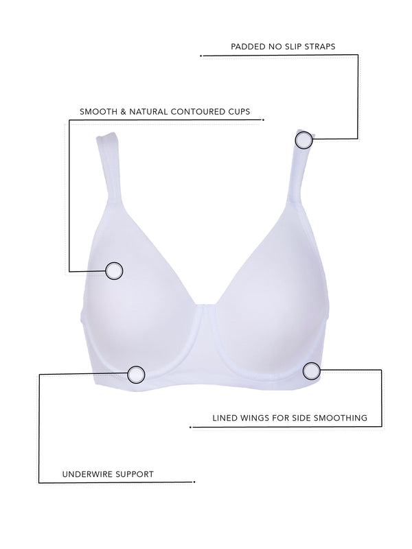 The Brigitte Full Coverage - Padded Underwire T-Shirt Bra – Leading Lady  Inc.