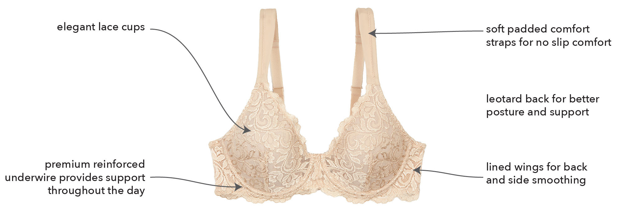 The Ava - Scalloped Lace Underwire Full Figure Bra | 5044 - Product Detail View