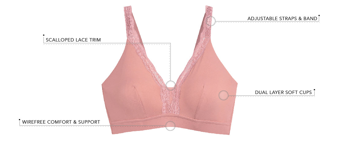 The Lucille - Microfiber Lace Trim Bralette| 5072 - Product Detail View