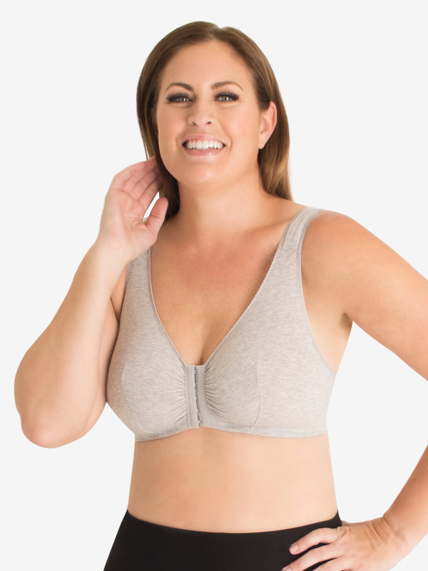 Leading Lady The Meryl - Cotton Front-closure Comfort & Sleep Bra In Black,  Size: 42 / Fgh : Target