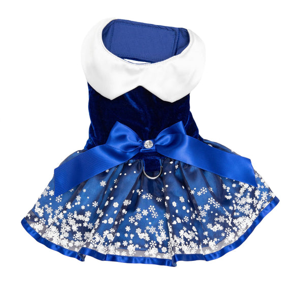 Holiday Snowflake Harness Dress with Leash
