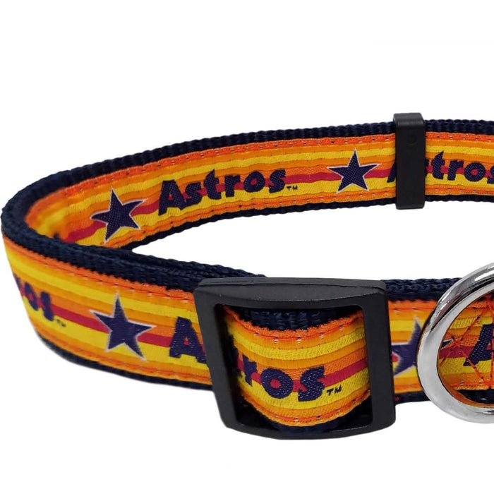 Houston Astros Dog Rainbow Throwback Collar - Large & Extra Large