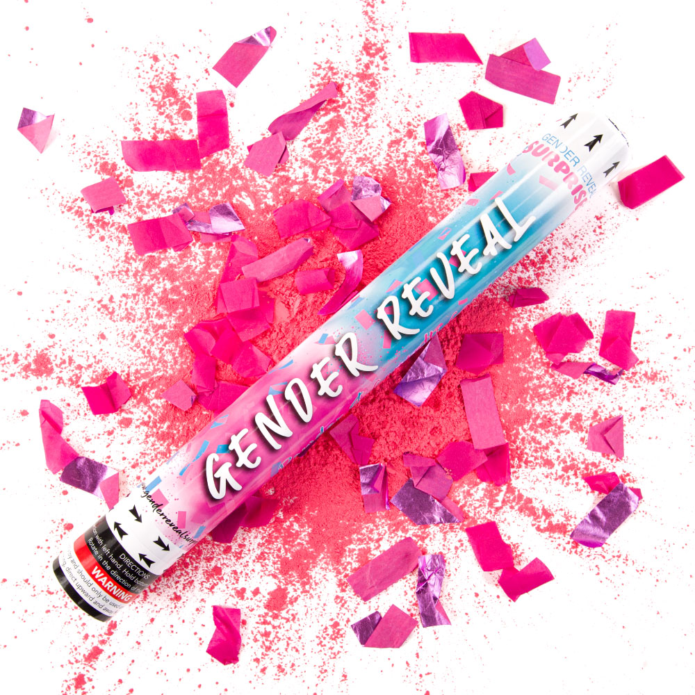 Pink Gender Reveal 24 Mixed Cannons - Powder & Confetti - SALE