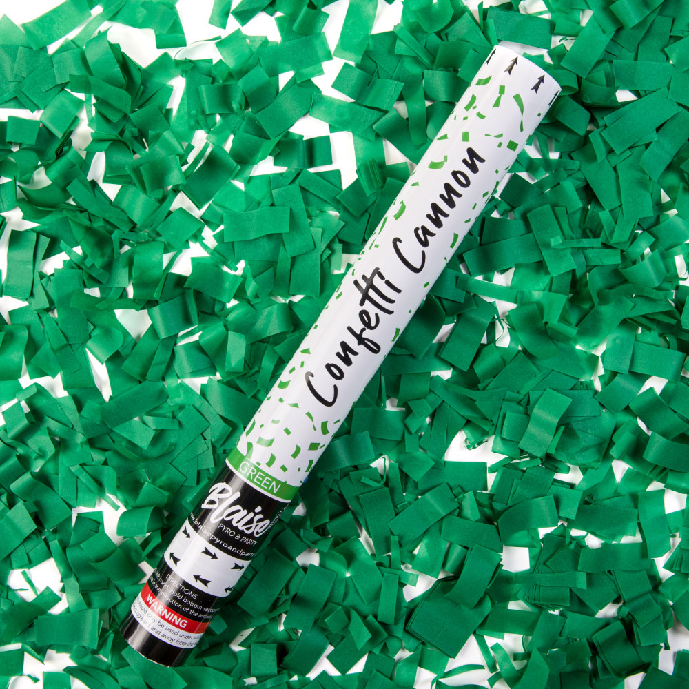 Confetti Streamers: Bright Green Metallic. Cannon-Ready. Factory