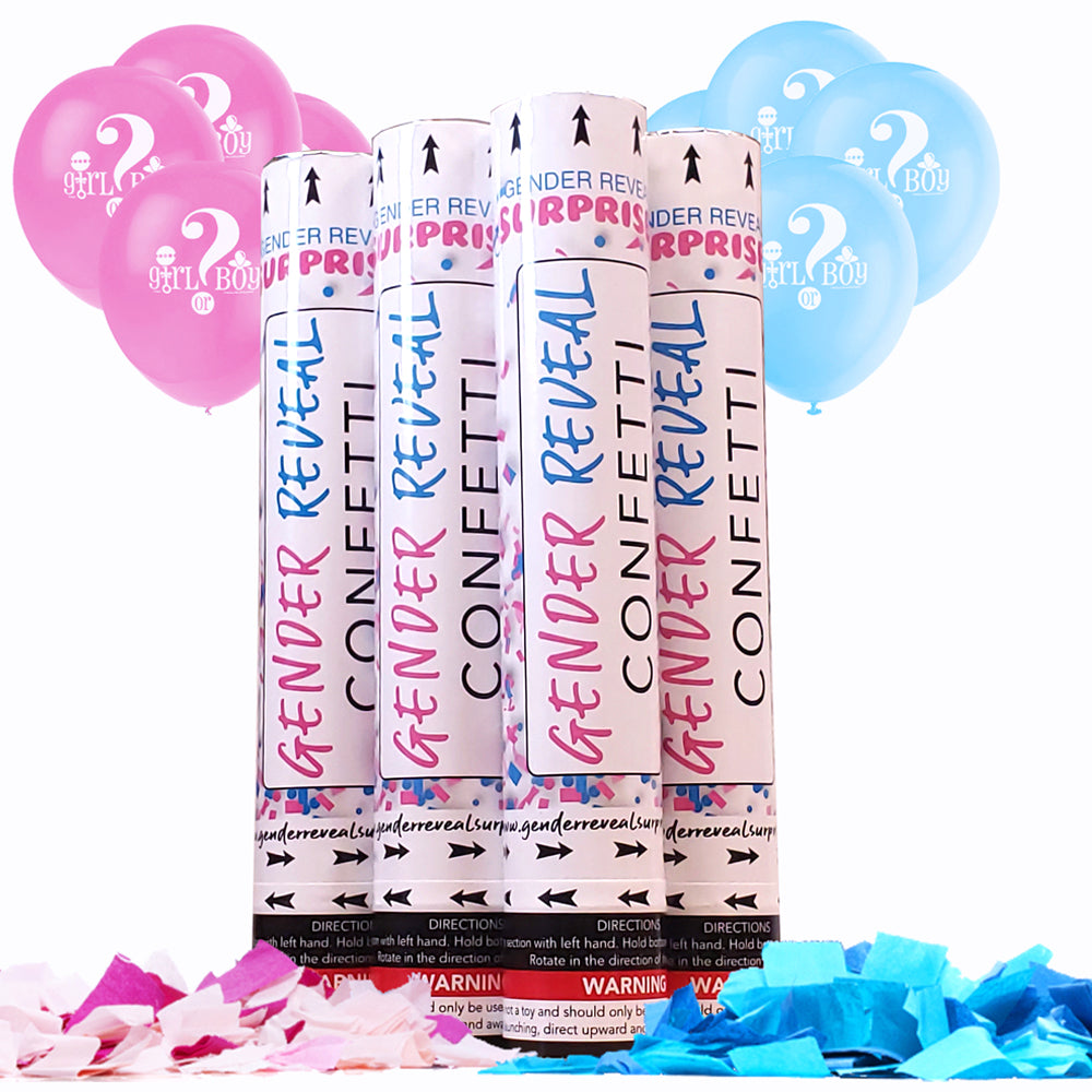 Pink Gender Reveal Smoke Cannon with Confetti – Balloon Paper Party