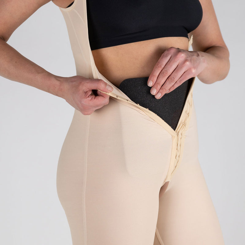 MARENA SFBHA Recovery Panty-Length Post Surgical Compression Girdle,  High-Back - M, Beige