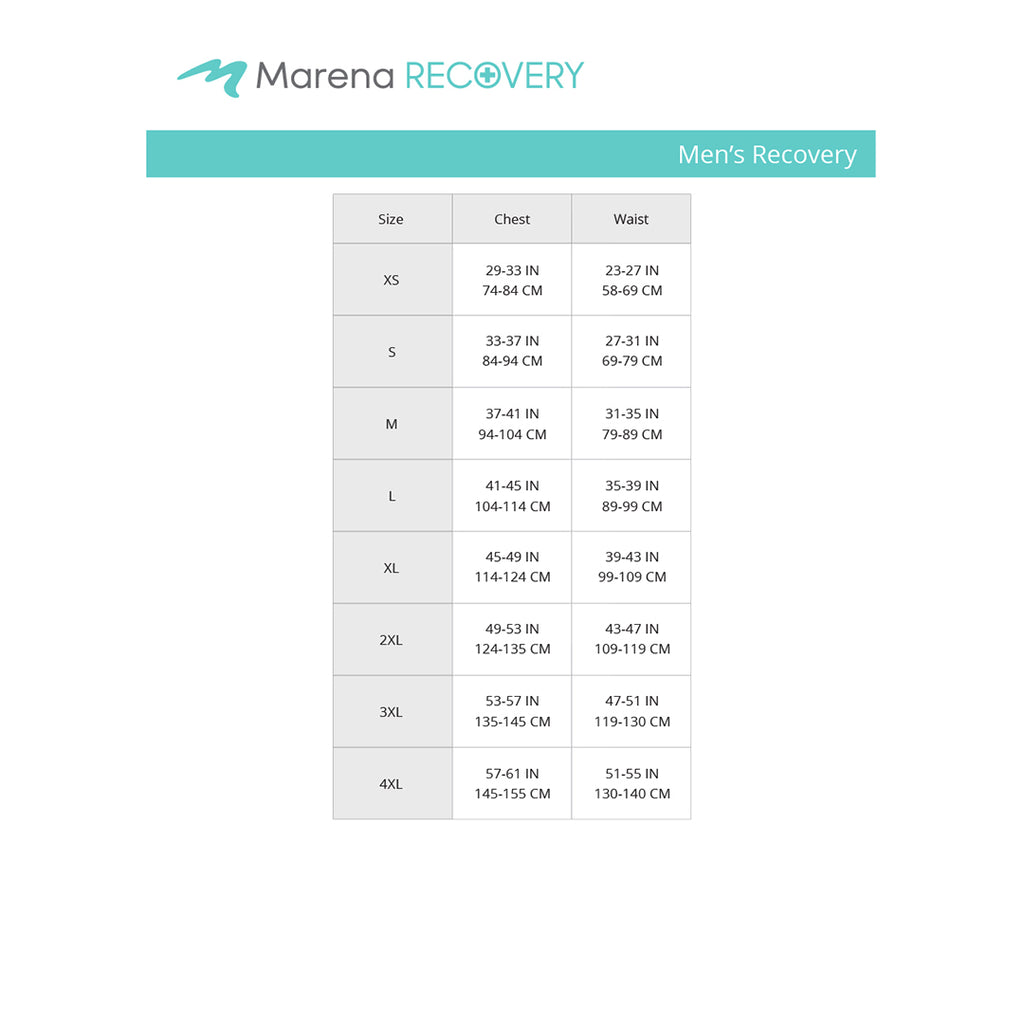 Recovery-Men-Chest-Waist-size chart