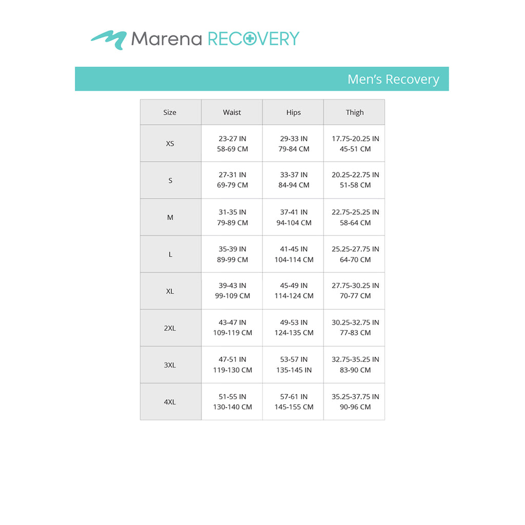 Recovery-Men-Waist-Hips-Thighs-size chart