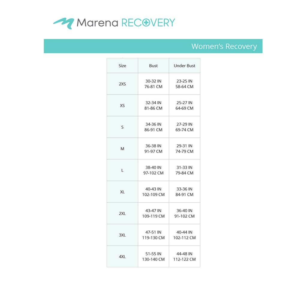 Women's_Recovery-bust-underbust-size chart