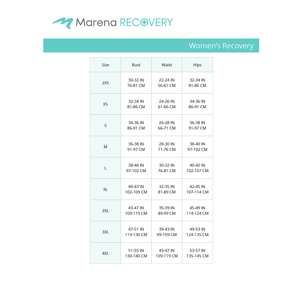 Women's_Recovery-bust-waist-hip-size chart