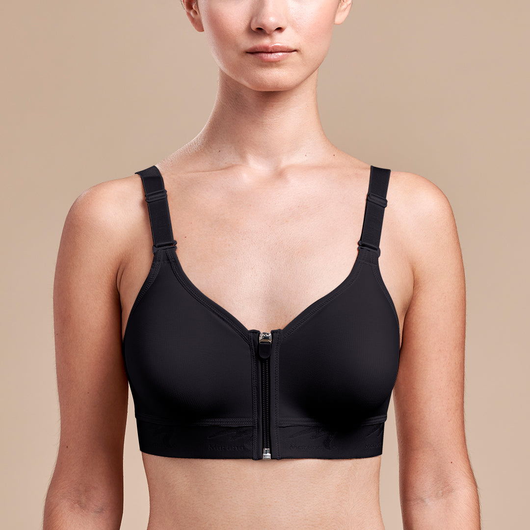 Eggplant Front Zip Sports Bra, Supportive Workout Bra