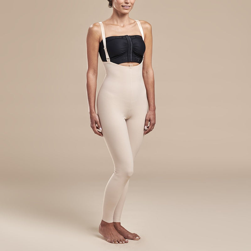 Marena FBM Stage 2 High Waist Zipperless Girdle Mid-Calf Length -  Suspenders with Adjustable Shoulder Straps - Black - Large